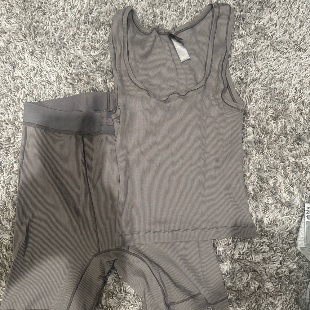 Skims Cotton Rib Short Set